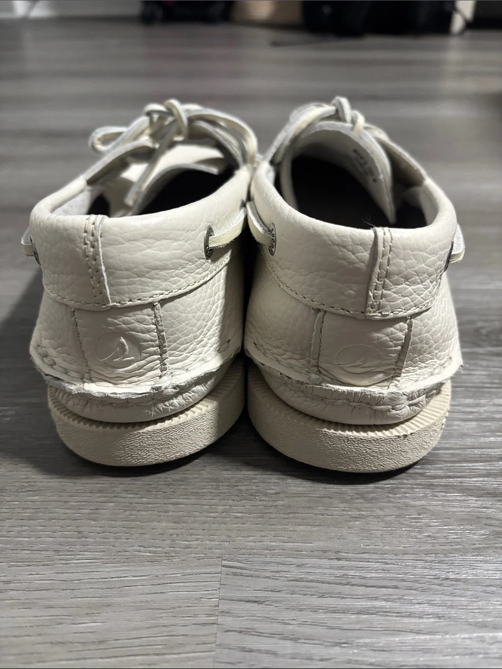 Sperry Men's White Leather Boat Shoes